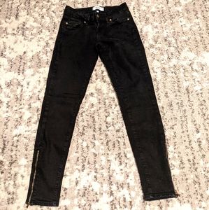 Paige Verdugo Black Skinny Jeans Ankle Zip 26
